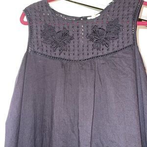 Boho chic Sleeveless black maxi dress with floral